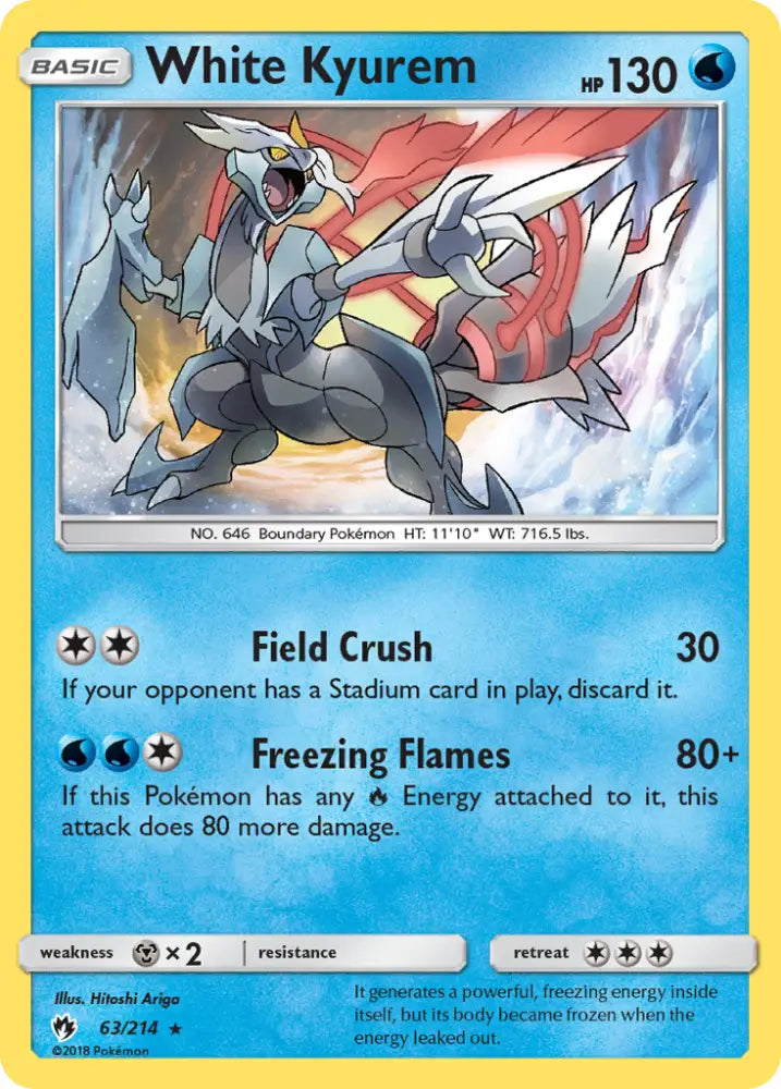 White Kyurem (63/214) [Sun & Moon: Lost Thunder] - Pokemon Single
