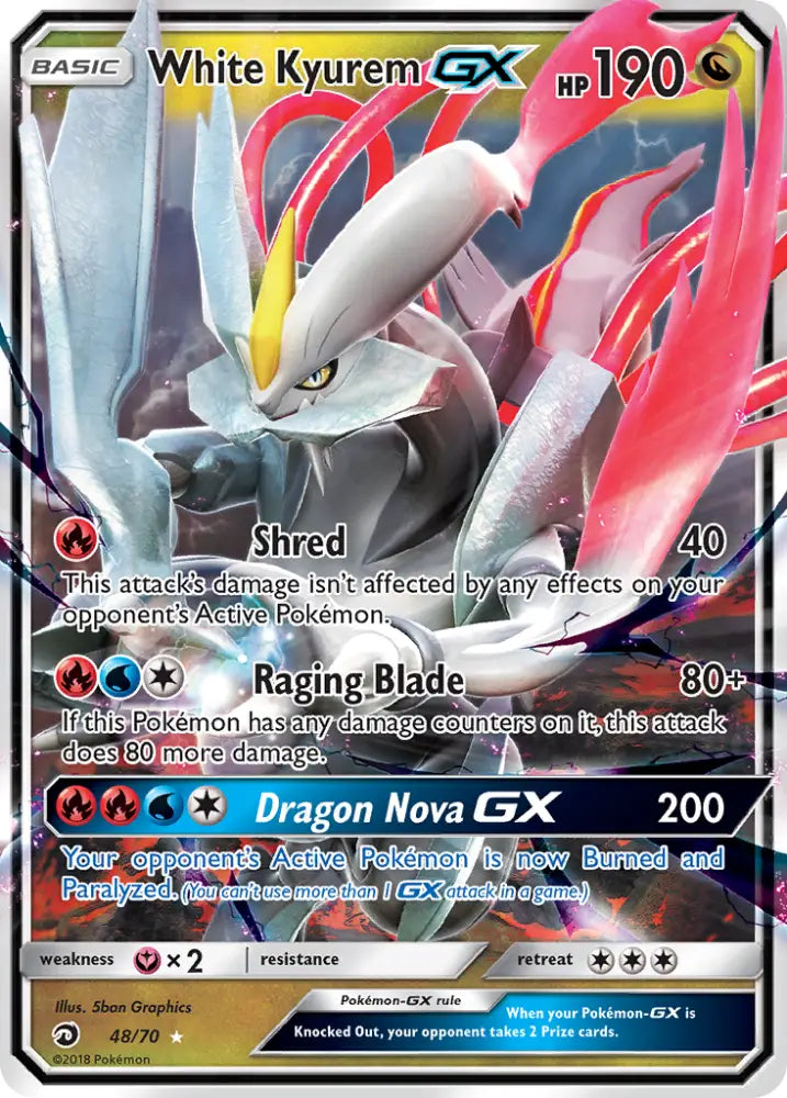 White Kyurem GX (48/70) [Sun & Moon: Dragon Majesty] - Pokemon Single