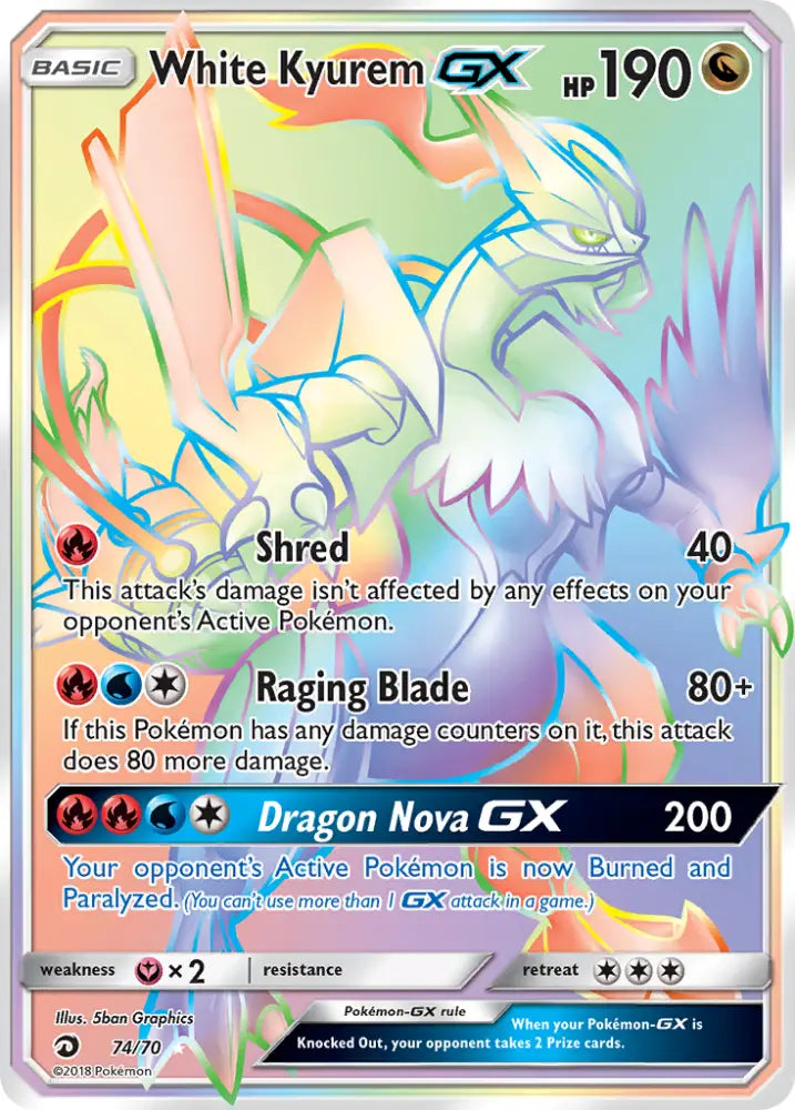 White Kyurem GX (74/70) [Sun & Moon: Dragon Majesty] - Pokemon Single