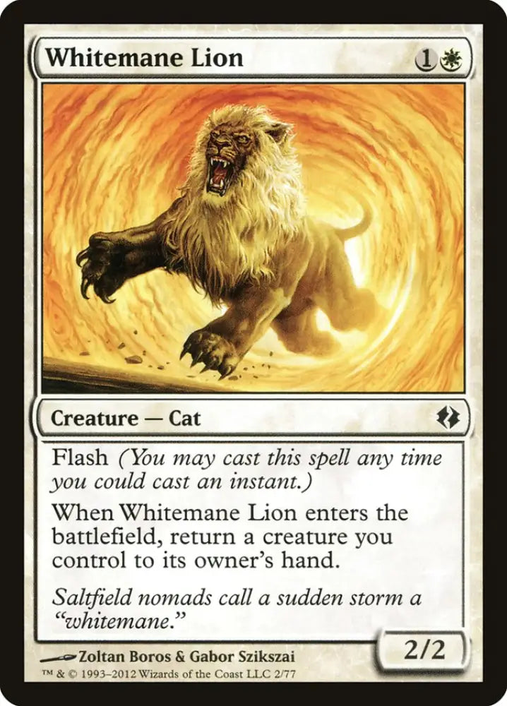 Whitemane Lion [Duel Decks: Venser vs. Koth] - MTG Single