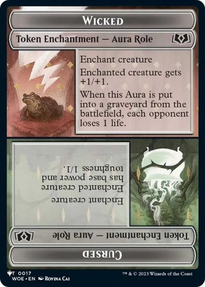 Wicked Role / Cursed Role (WOE) // Treasure (MH3) Double-sided Token (17 // 7) [The List]