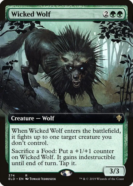 Wicked Wolf (Extended Art) [Throne of Eldraine] - MTG Single