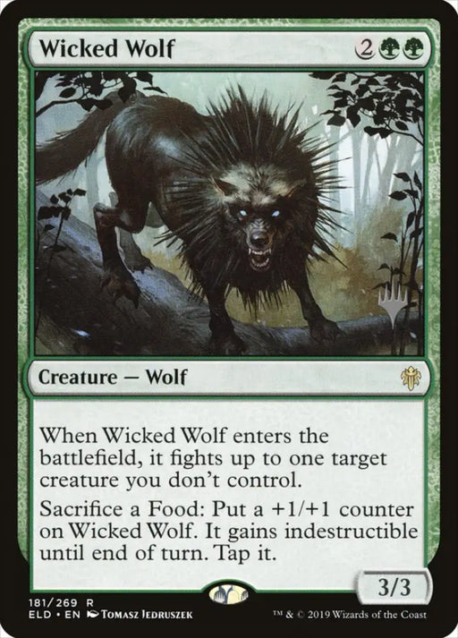 Wicked Wolf (Promo Pack) [Throne of Eldraine Promos] - MTG Single