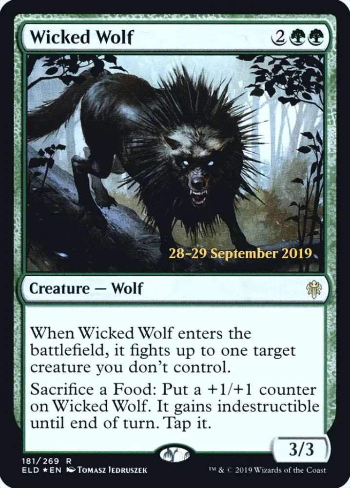 Wicked Wolf [Throne of Eldraine Prerelease Promos] - MTG Single