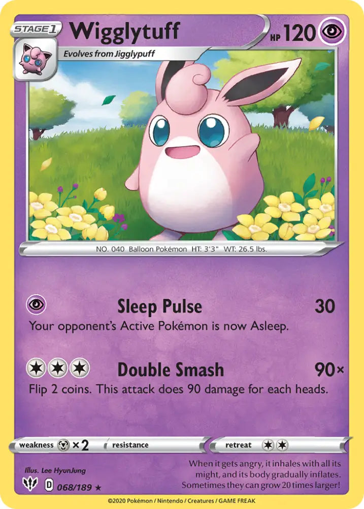 Wigglytuff (068/189) [Sword & Shield: Darkness Ablaze] - Pokemon Single