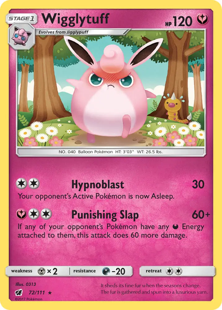 Wigglytuff (72/111) [Sun & Moon: Crimson Invasion] - Pokemon Single