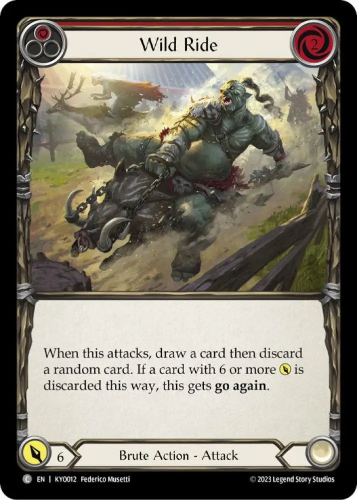 Wild Ride (Red) [Heavy Hitters] (Kayo Blitz Deck) - Flesh And Blood Single