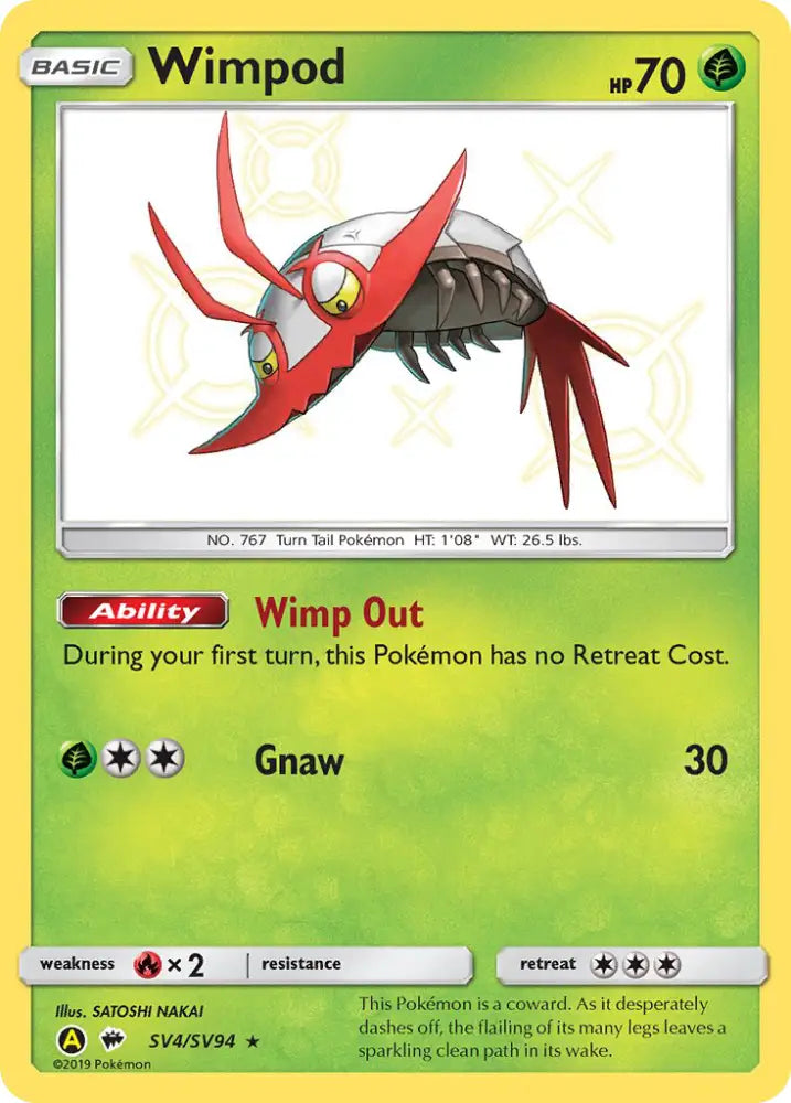 Wimpod (SV4/SV94) [Sun & Moon: Hidden Fates - Shiny Vault] - Pokemon Single