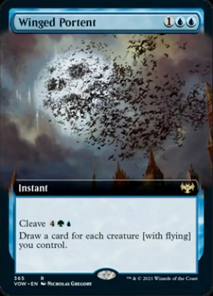 Winged Portent (Extended Art) [Innistrad: Crimson Vow] - MTG Single