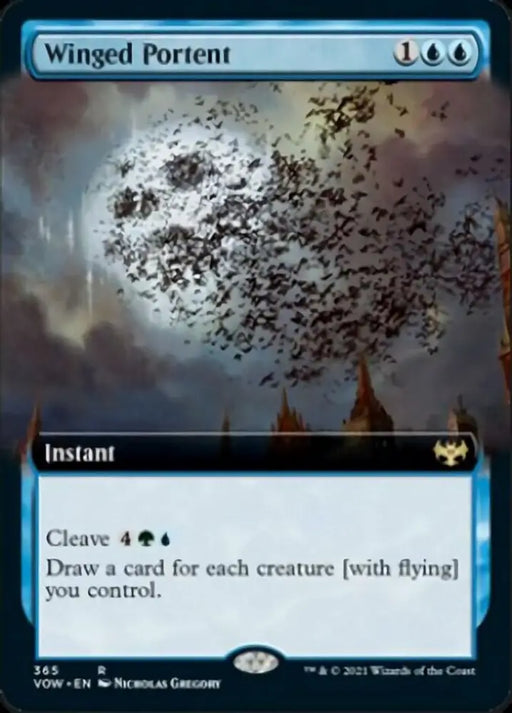 Winged Portent (Extended Art) [Innistrad: Crimson Vow] - MTG Single