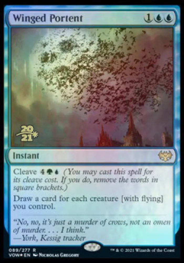 Winged Portent [Innistrad: Crimson Vow Prerelease Promos] - MTG Single