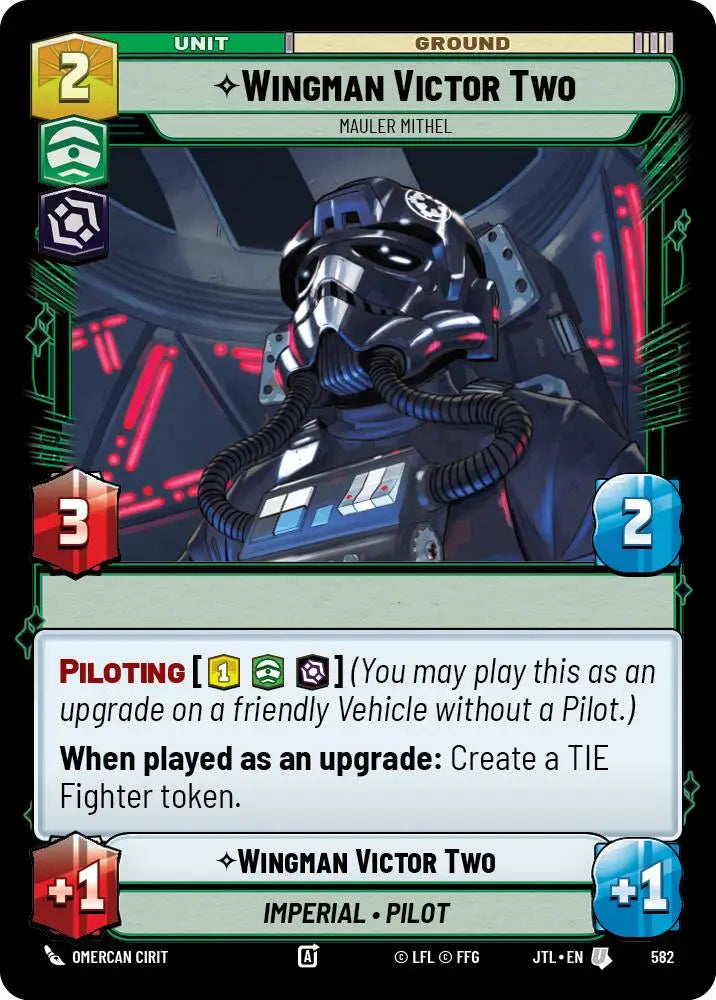 Wingman Victor Two - Mauler Mithel (Foil) (582) [Jump to Lightspeed] - Star Wars: Unlimited Single