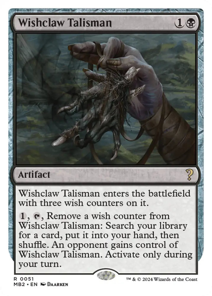 Wishclaw Talisman (White Border) [Mystery Booster 2] - MTG Single