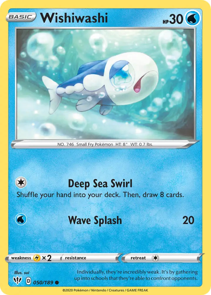 Wishiwashi (050/189) [Sword & Shield: Darkness Ablaze] - Pokemon Single