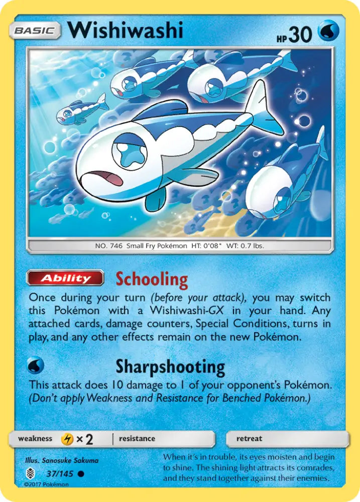 Wishiwashi (37/145) [Sun & Moon: Guardians Rising] - Pokemon Single