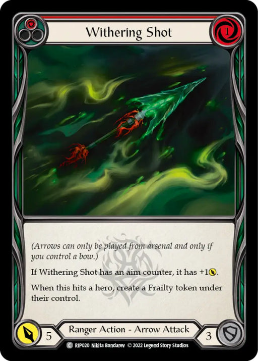 Withering Shot (Red) [Outsiders] (Riptide Blitz Deck) - Flesh And Blood Single
