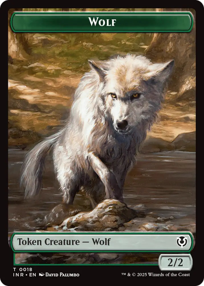 Wolf (0018) // Emblem - Arlinn Embraces by the Moon Double-Sided Token [Innistrad Remastered Tokens] - MTG Single