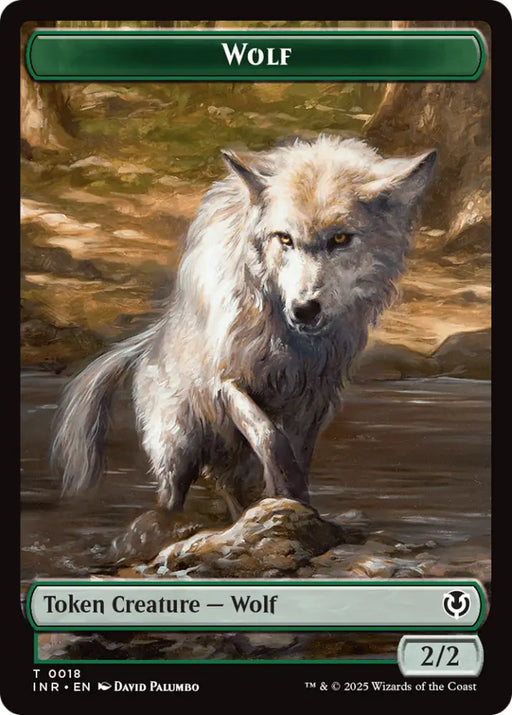 Wolf (0018) // Emblem - Arlinn Embraces by the Moon Double-Sided Token [Innistrad Remastered Tokens] - MTG Single