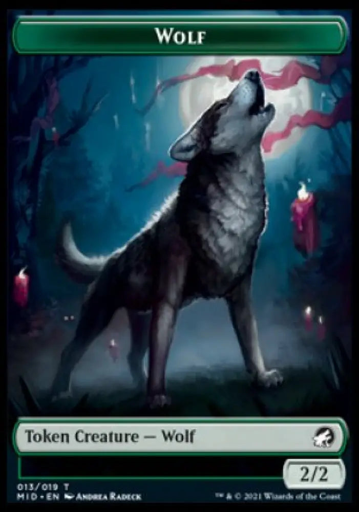 Wolf // Devil Double-Sided Token [Innistrad: Midnight Hunt Tokens] - MTG Single