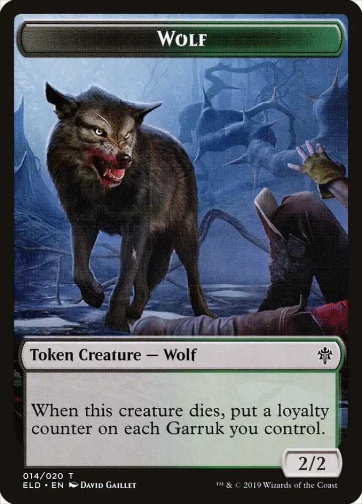 Wolf Token [Throne of Eldraine Tokens] - MTG Single
