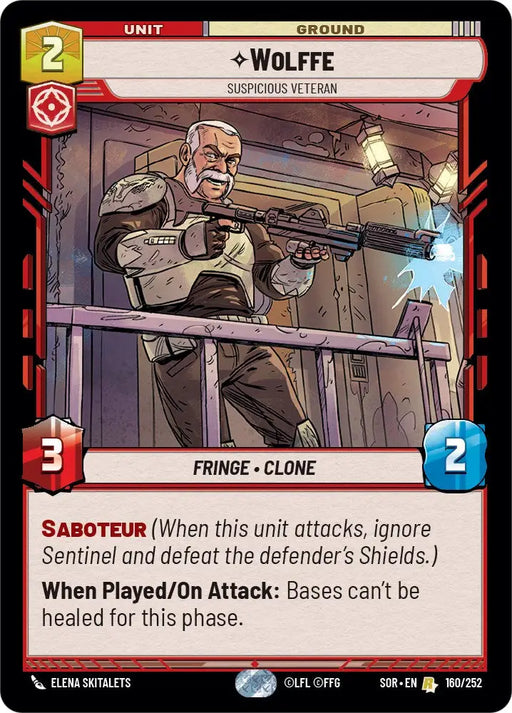 Wolffe - Suspicious Veteran (160/252) [Spark of Rebellion] - Star Wars: Unlimited Single