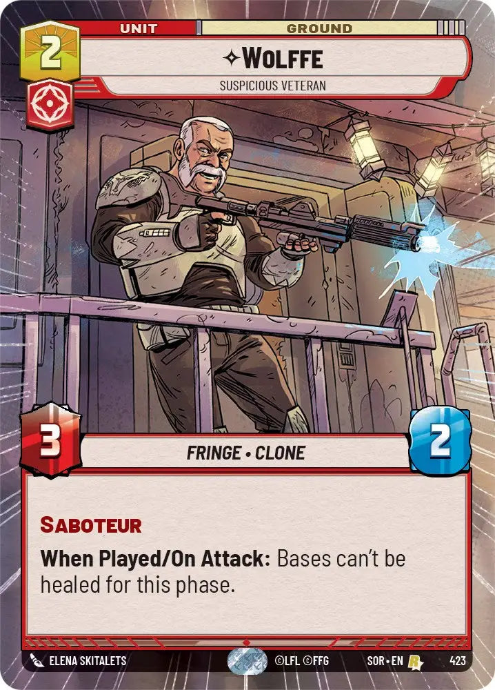 Wolffe - Suspicious Veteran (Hyperspace) (423) [Spark of Rebellion] - Star Wars: Unlimited Single