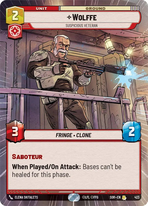 Wolffe - Suspicious Veteran (Hyperspace) (423) [Spark of Rebellion] - Star Wars: Unlimited Single