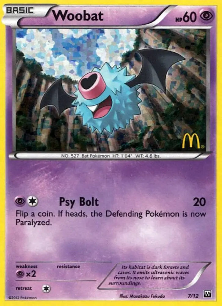 Woobat (7/12) [McDonald’s Promos: 2012 Collection] - Pokemon Single