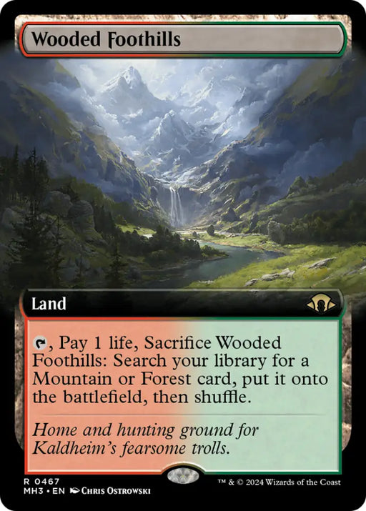 Wooded Foothills (Extended Art) [Modern Horizons 3] - MTG Single