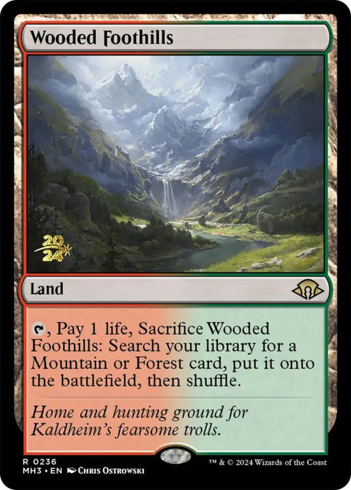 Wooded Foothills [Modern Horizons 3 Prerelease Promos] - MTG Single