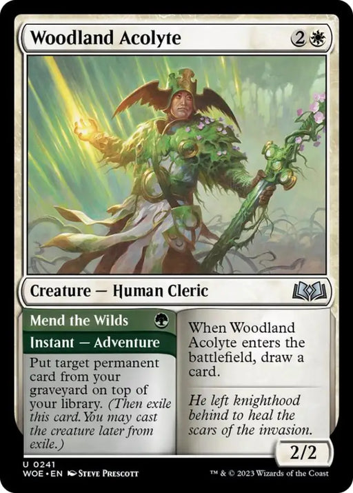 Woodland Acolyte // Mend the Wilds [Wilds of Eldraine] - MTG Single