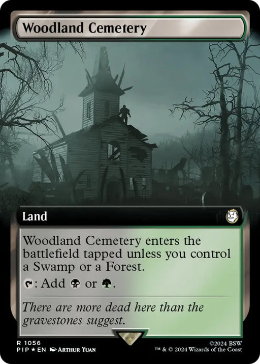 Woodland Cemetery (Extended Art) (Surge Foil) [Fallout] - MTG Single