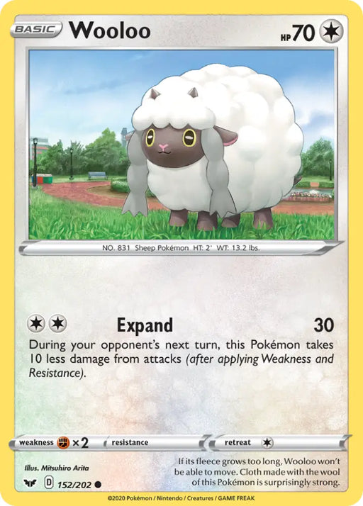 Wooloo (152/202) [Sword & Shield: Base Set] - Pokemon Single