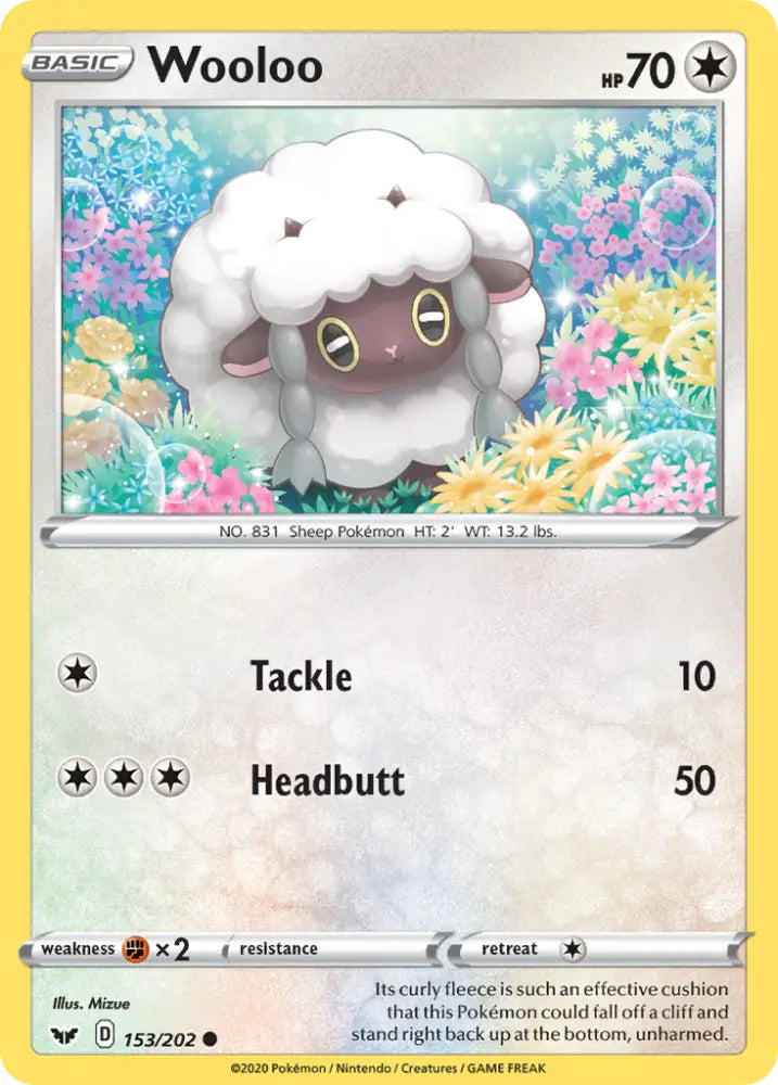 Wooloo (153/202) [Sword & Shield: Base Set] - Pokemon Single