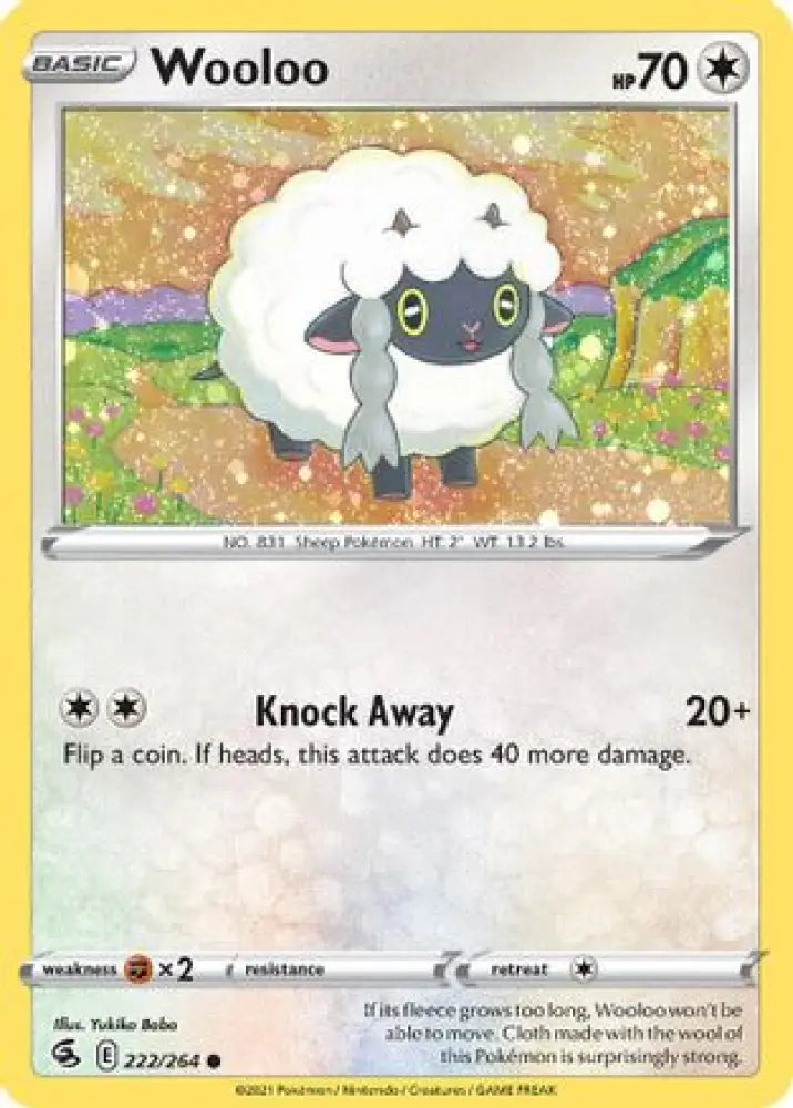 Wooloo (222/264) (Cosmos Holo) [Sword & Shield: Fusion Strike] - Pokemon Single