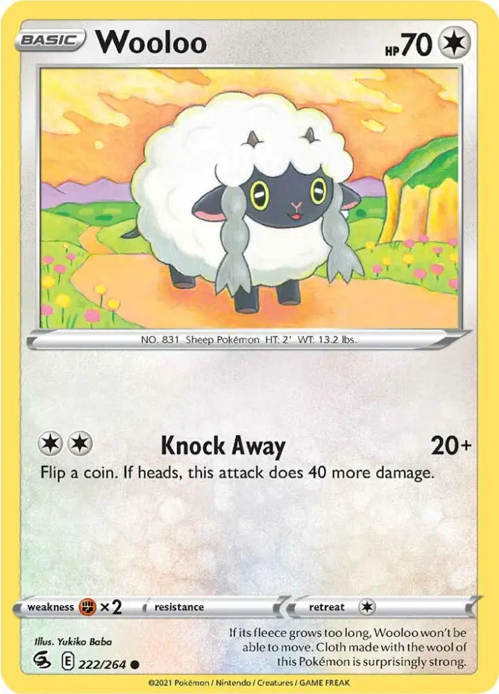 Wooloo (222/264) [Sword & Shield: Fusion Strike] - Pokemon Single