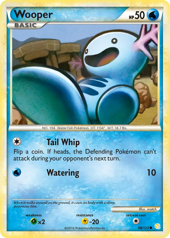 Wooper (88/123) [HeartGold & SoulSilver: Base Set] - Pokemon Single