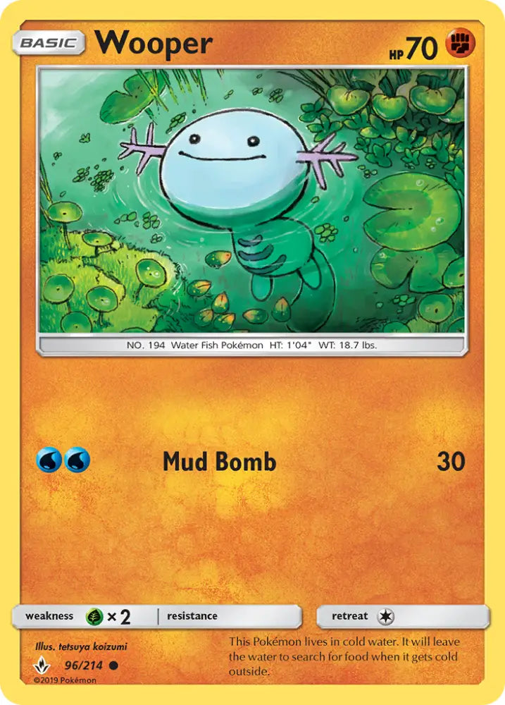Wooper (96/214) [Sun & Moon: Unbroken Bonds] - Pokemon Single