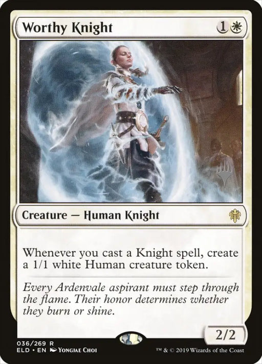 Worthy Knight (Promo Pack) [Throne of Eldraine Promos] - MTG Single