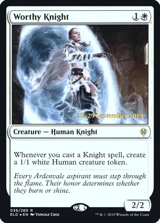 Worthy Knight [Throne of Eldraine Prerelease Promos] - MTG Single