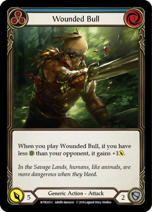 Wounded Bull (Blue) [Welcome to Rathe 1st Edition] Alpha Print Normal - Flesh And Blood Single