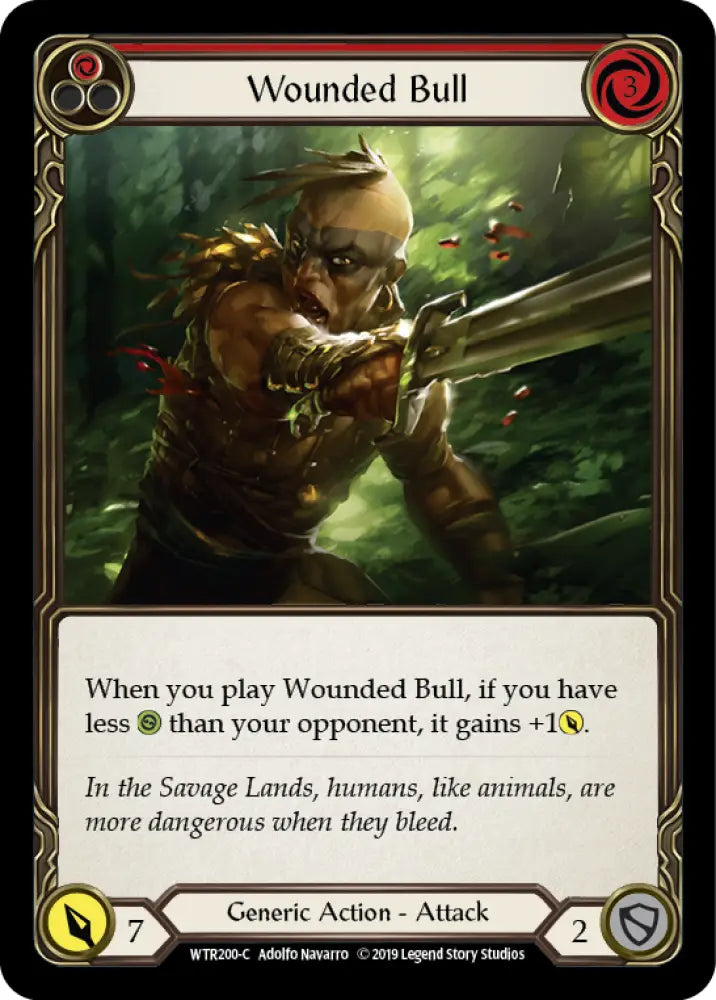Wounded Bull (Red) [Welcome to Rathe 1st Edition] Alpha Print Rainbow Foil - Flesh And Blood Single