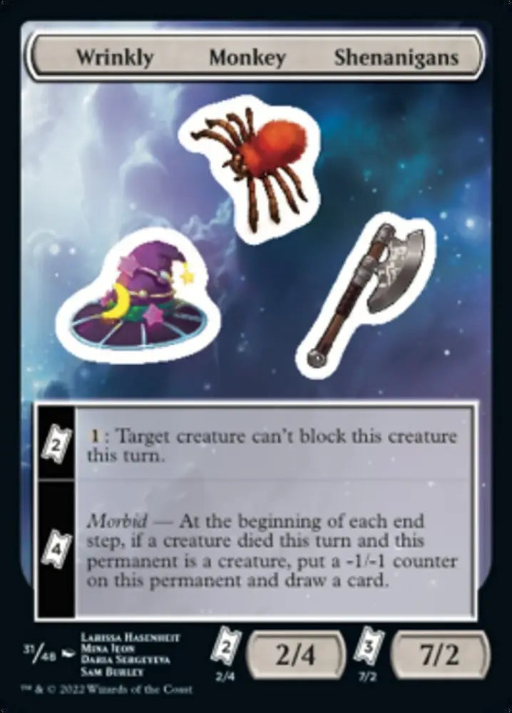 Wrinkly Monkey Shenanigans [Unfinity Stickers] - MTG Single
