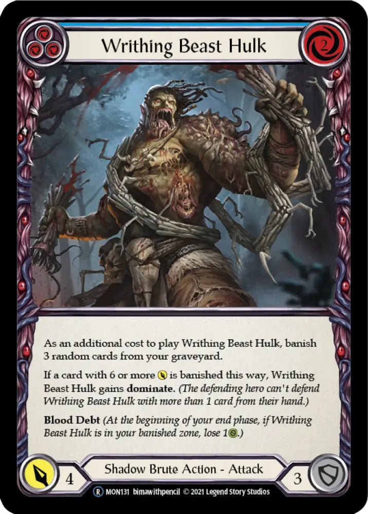 Writhing Beast Hulk (Blue) [Monarch Unlimited] Unlimited Rainbow Foil - Flesh And Blood Single