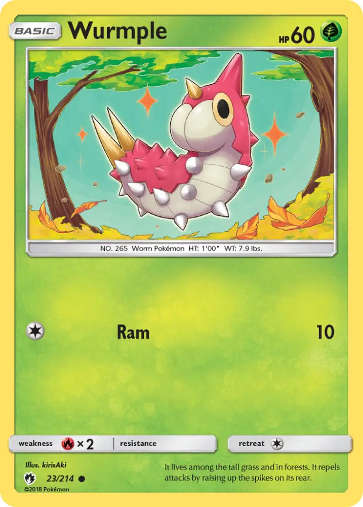 Wurmple (23/214) [Sun & Moon: Lost Thunder] - Pokemon Single