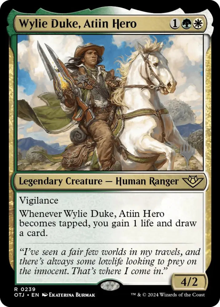 Wylie Duke Atiin Hero (Promo Pack) [Outlaws of Thunder Junction Promos] - MTG Single