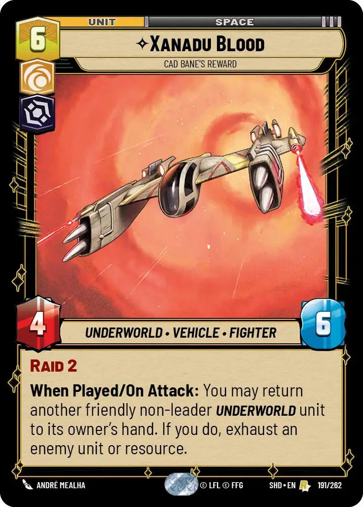 Xanadu Blood - Cad Bane’s Reward (191/262) [Shadows of the Galaxy] - Star Wars: Unlimited Single