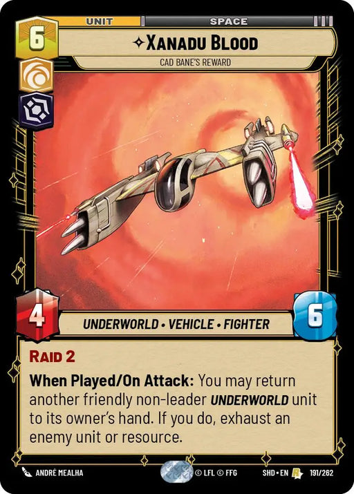 Xanadu Blood - Cad Bane’s Reward (191/262) [Shadows of the Galaxy] - Star Wars: Unlimited Single