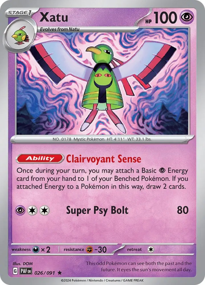 Xatu (026/091) [Scarlet & Violet: Paldean Fates] - Pokemon Single