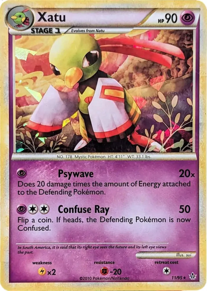 Xatu (11/95) (Cracked Ice Holo) [HeartGold & SoulSilver: Unleashed] - Pokemon Single